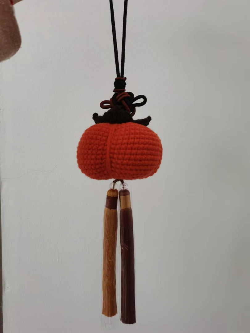 【成品发货】柿柿如意汽车钩织平安后视镜车内挂件柿子