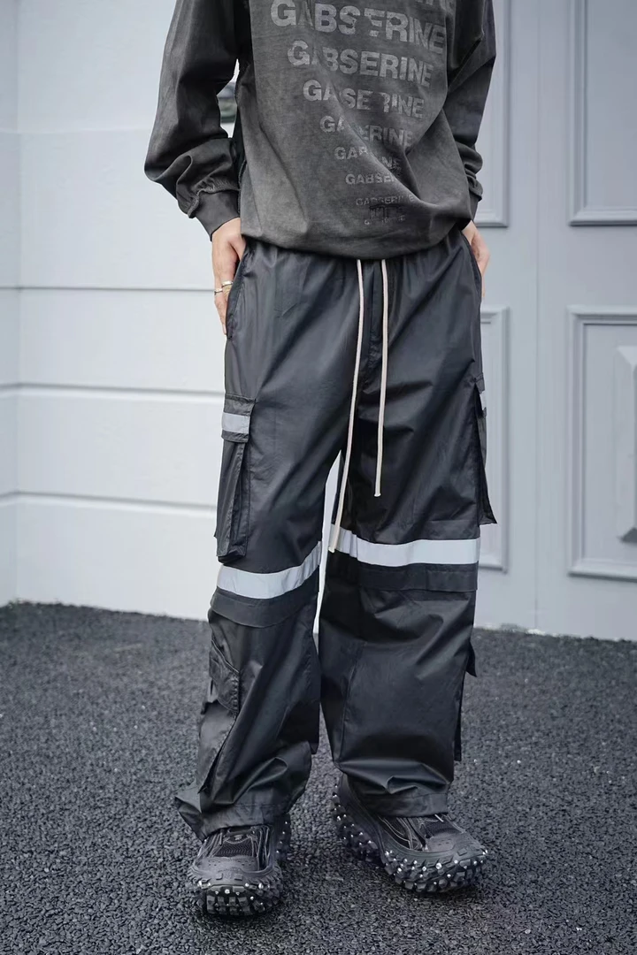 V+暗黑3M反光条消防员多口袋工装裤