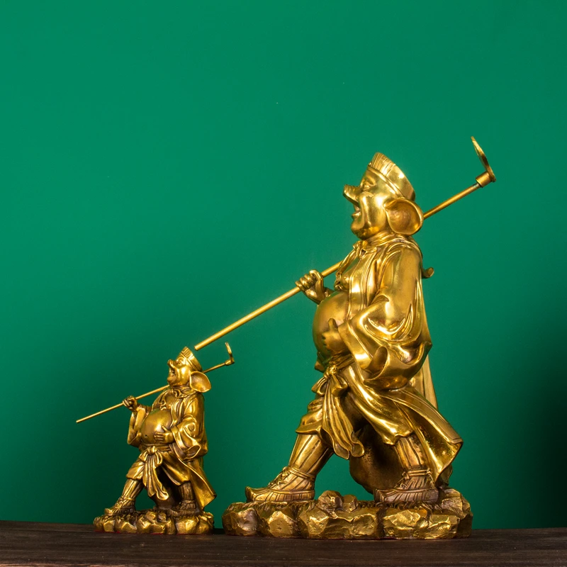 黄铜猪八戒玄关客厅黄铜摆件铜工艺家居摆件坐猪八戒天蓬元帅纯铜