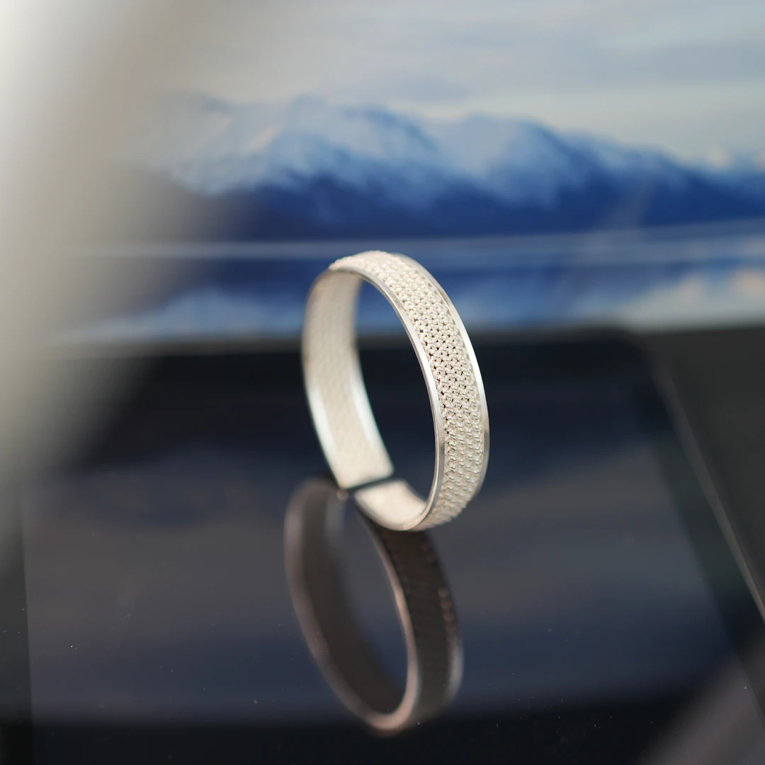 足银手镯 【缠绵手镯 】黔喜银饰小众设计师款简约精致纯手工可调节