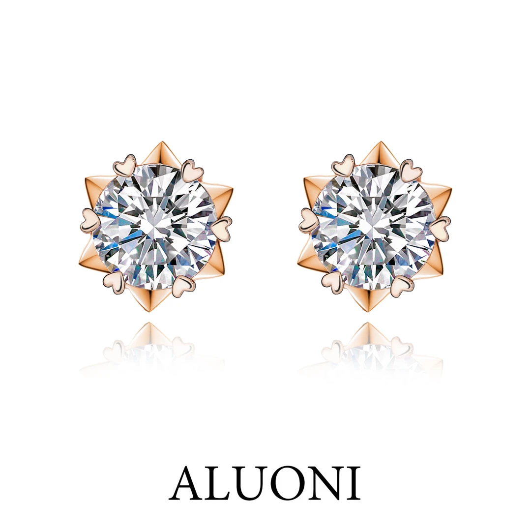 爱洛妮 925银莫桑石耳饰 简约百搭镶嵌星芒雪花耳钉