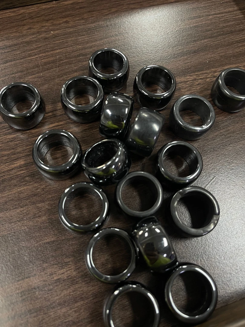 非金属莫桑石戒指 WX504   新款时尚百搭戒指（电镀黑）