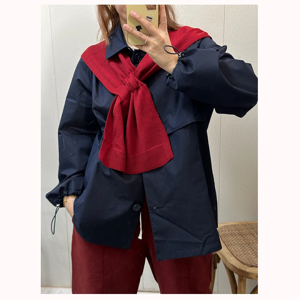 ML11601  春季新款宽松翻领长袖女士休闲外套