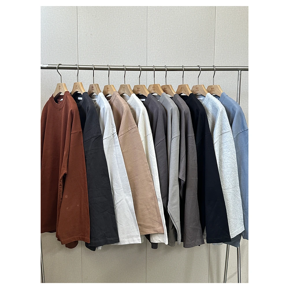 ZM1344  秋冬新款纯色宽松圆领长袖女士休闲长袖T恤