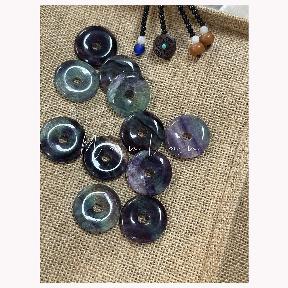 非金属莫桑石吊坠 SS486 男女同款百搭七彩平安扣吊坠/多样性发一