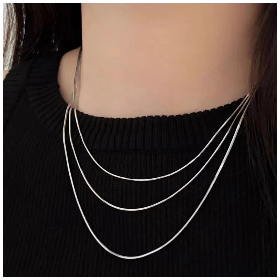 钛钢项链 SS463  女士休闲百搭2.0八角蛇骨链70CM