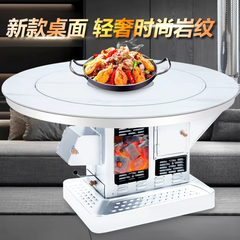 烤火炉家用煤炭取暖炉室内无烟柴火炉农村气化炉子柴火煤炭两用