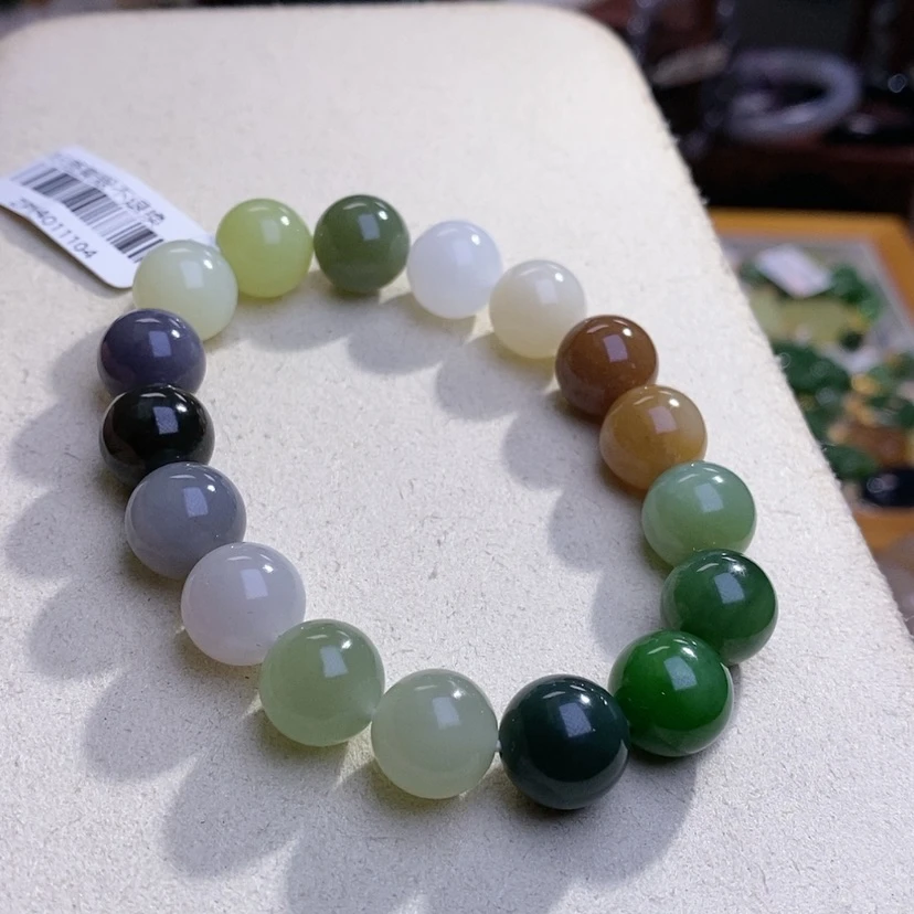 【闪购商品】和田玉毕业级精品多宝圆珠手串12m未镶嵌