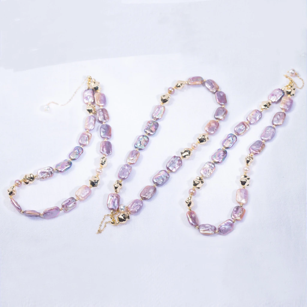 【岛屿专属】炫彩方糖天然淡水珍珠巴洛克原创项链（多样性发货发一）