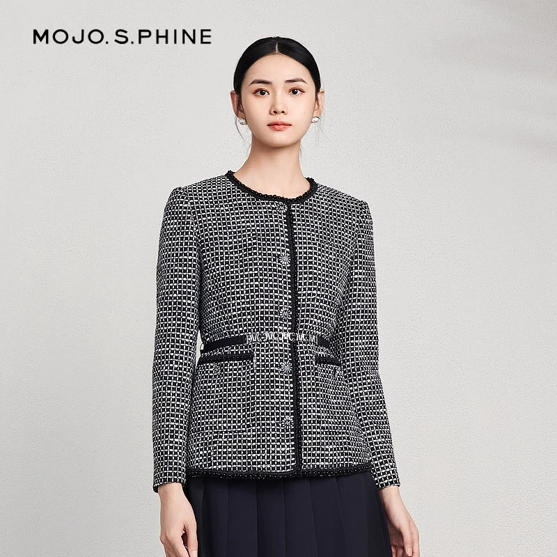 24年绵羊毛立体剪裁小香风短外套MJFA03WJK006B11/zb