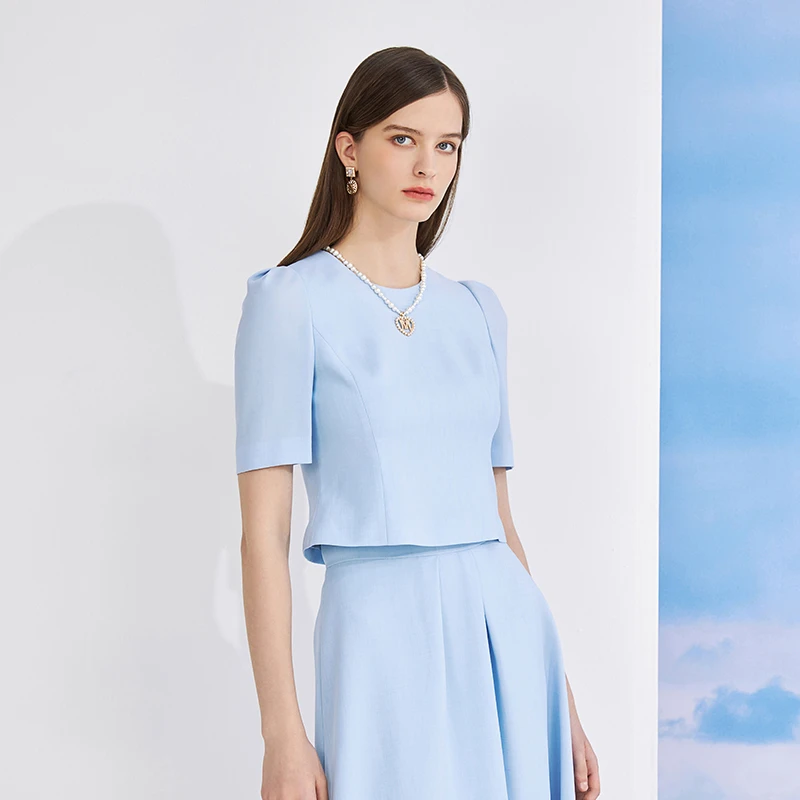 【晨粉专享价】夏季新款高级感休闲纯色衬衫-MJEB08WBL737U01连衣裙