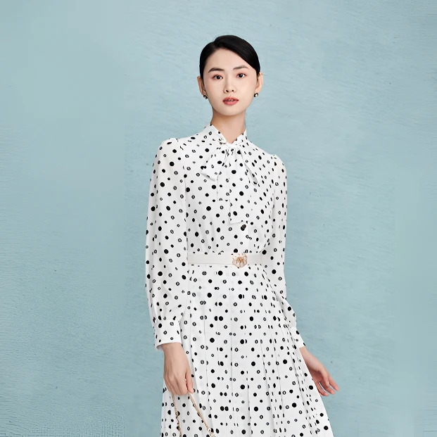 【晨粉专享价】MOJO.S.PHINE黑白波点衬衫-MJEC13WBL725W11/zb