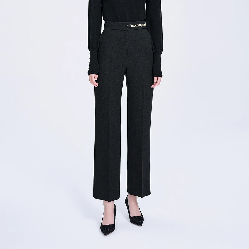 MOJO.S.PHINE显瘦通勤黑色西装休闲裤-MJDD03WPT040B11