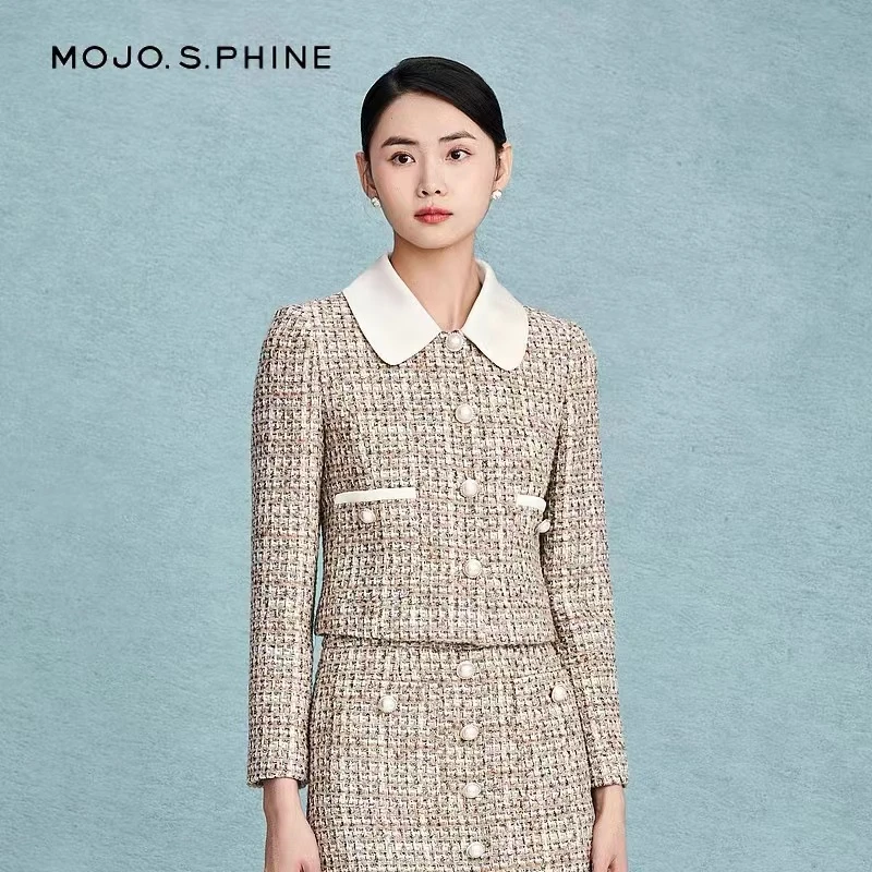 【晨粉专享价】~上衣女长袖女士气质短外套-MJED17WJK738C01/zb