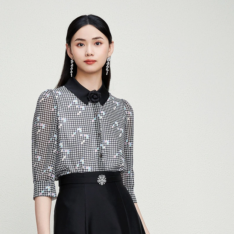 【晨粉专享价】2024新款印花优雅设计感衬衫通勤-MJFC02WBL160B11