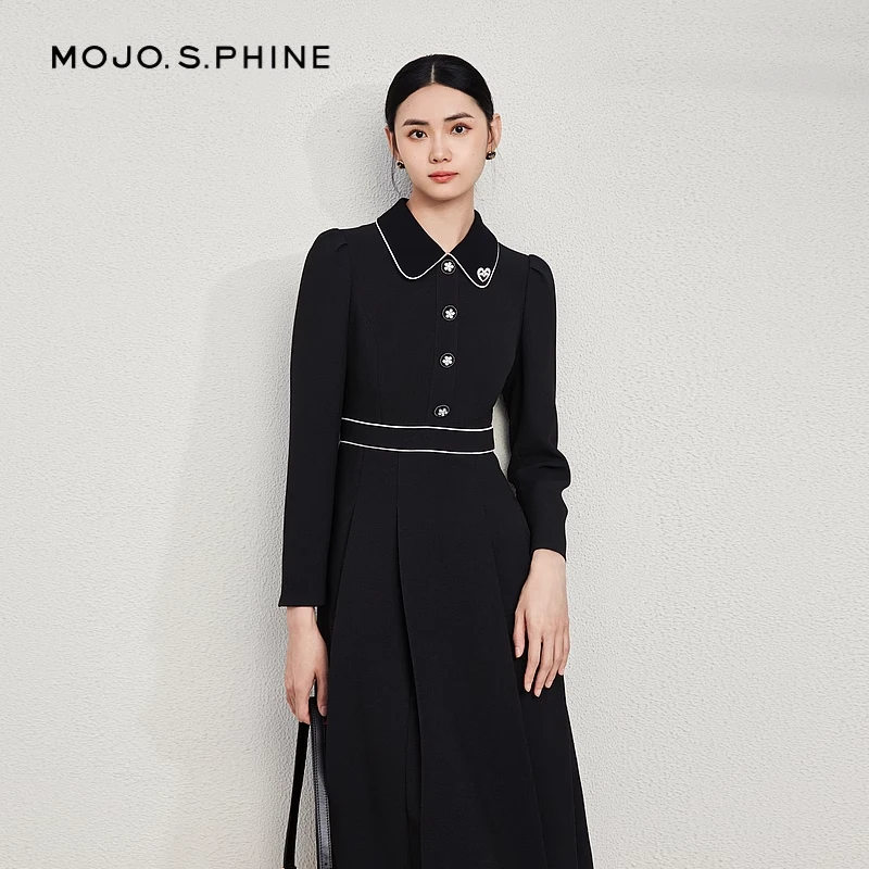 24年新款精致气质优雅女装连衣裙MJFA02WOP306B11/zb小裙子秋冬