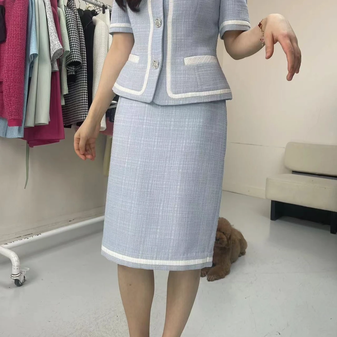 【晨粉专享价】MOJO女装蓝色半身裙MPEB07WSK789U01