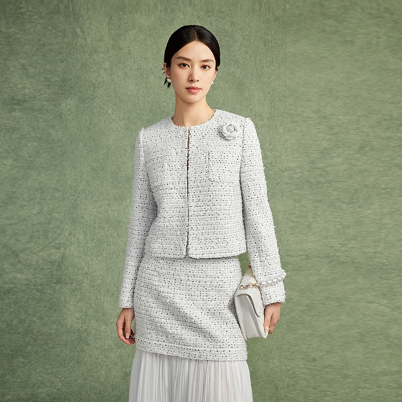 繁星赫本小香风短外套2024年新款计感独特款上衣-MJFD06WJK718W11