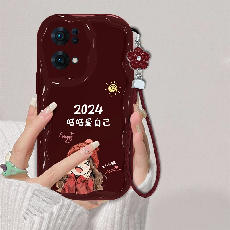 适用OPPOReno7Pro百家姓定制2024女款手机壳奶油硅胶软壳全包防摔