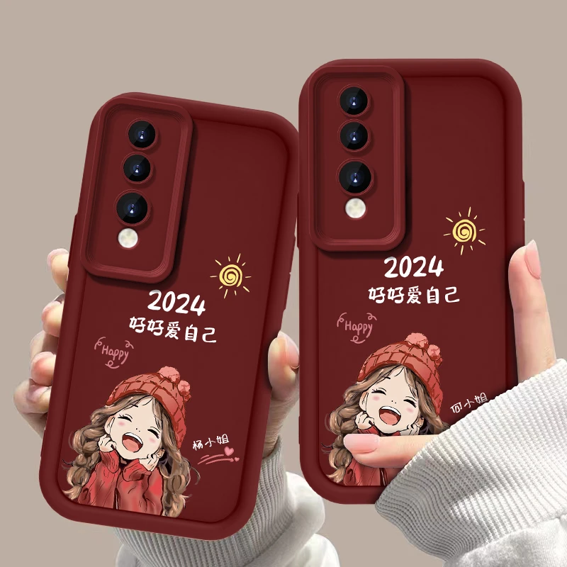 适用华为荣耀70百家姓定制2024爱自己女款手机壳全包硅胶软壳防摔