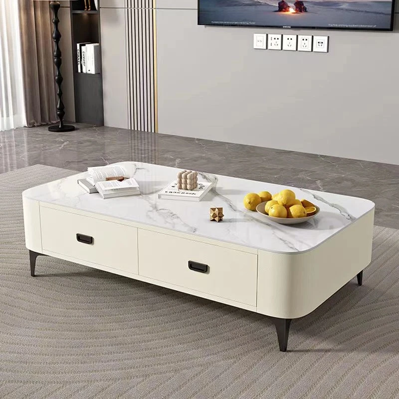 懂木简约轻奢客厅家用方形岩板茶几电视柜组合现代极简储物创意