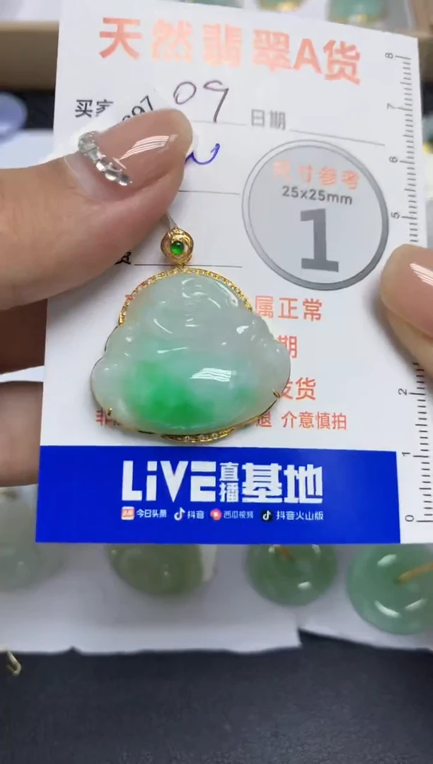 【闪购商品】翡翠颈饰18K金镶嵌   天然A货翡翠