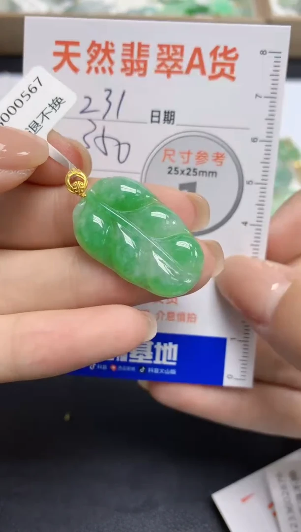 【闪购商品】翡翠颈饰18K金镶嵌天然A货翡翠