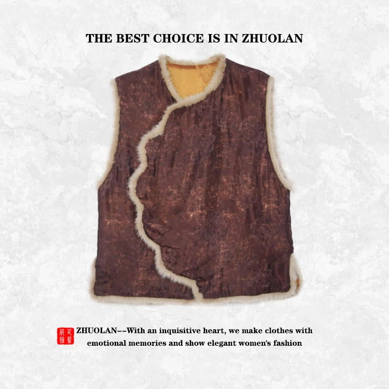 23160新中式国风上衣马甲休闲复古无袖保暖秋冬马甲