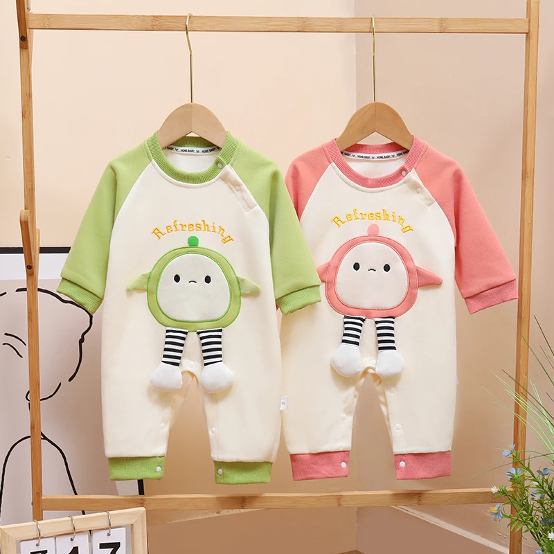 蛋仔派对超萌哈衣婴儿连体衣男女宝宝春秋单层连体长袖衣服新生儿