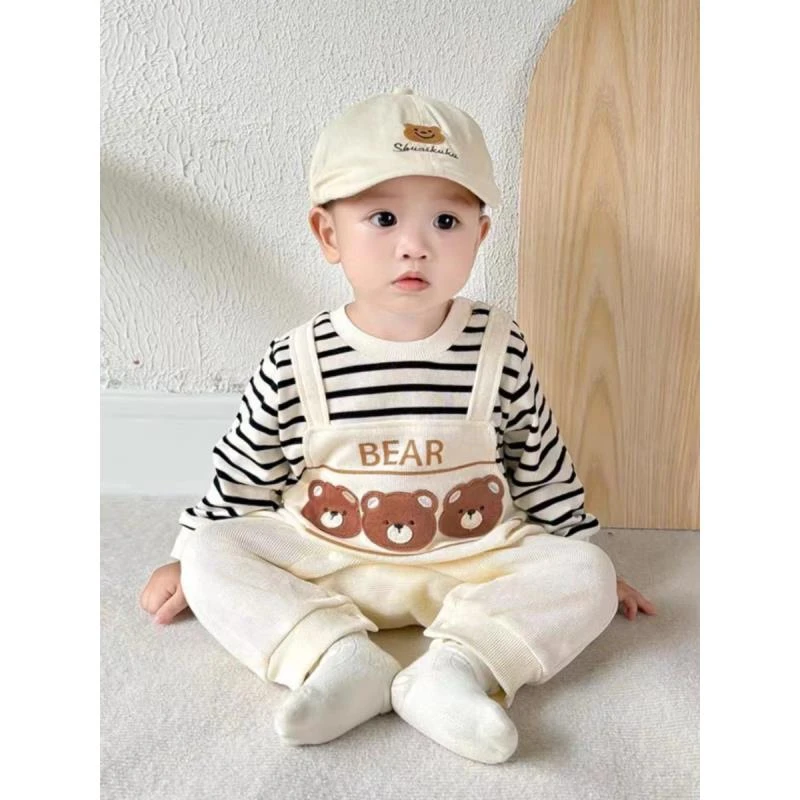 婴儿服装四季新生儿衣服小熊宝宝婴儿连体衣春秋假两件婴幼儿衣服