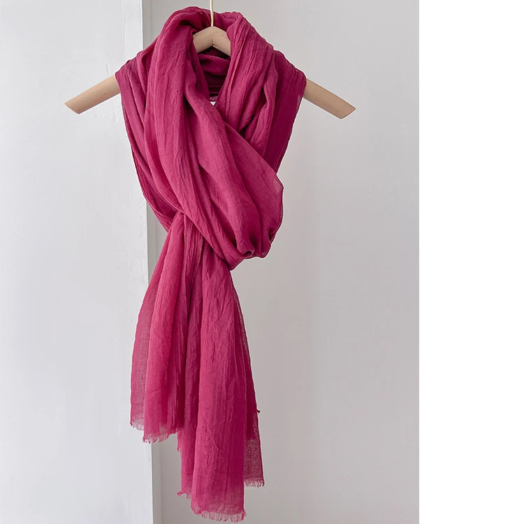 薄款沙漠披肩颜色致胜棉麻感百搭围巾新疆旅游防晒纱巾时尚纯色in