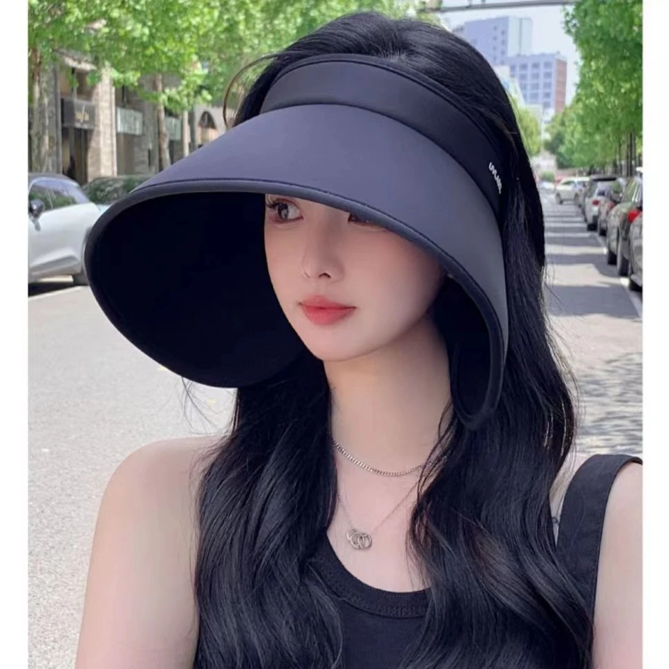 全脸防晒帽子夏季女款时尚百搭冰丝夏天休闲帽子高级感清凉马尾帽