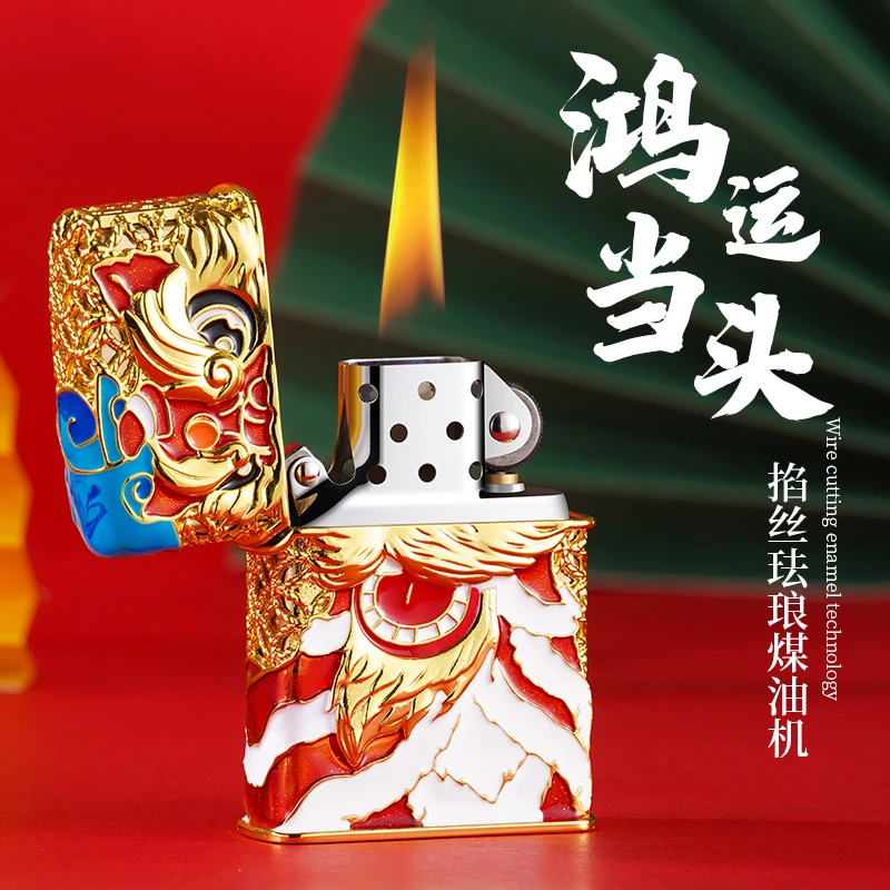 佐罗煤油打火机珐琅彩鸿运当头金丝镶嵌珐琅彩收藏级送礼借个火