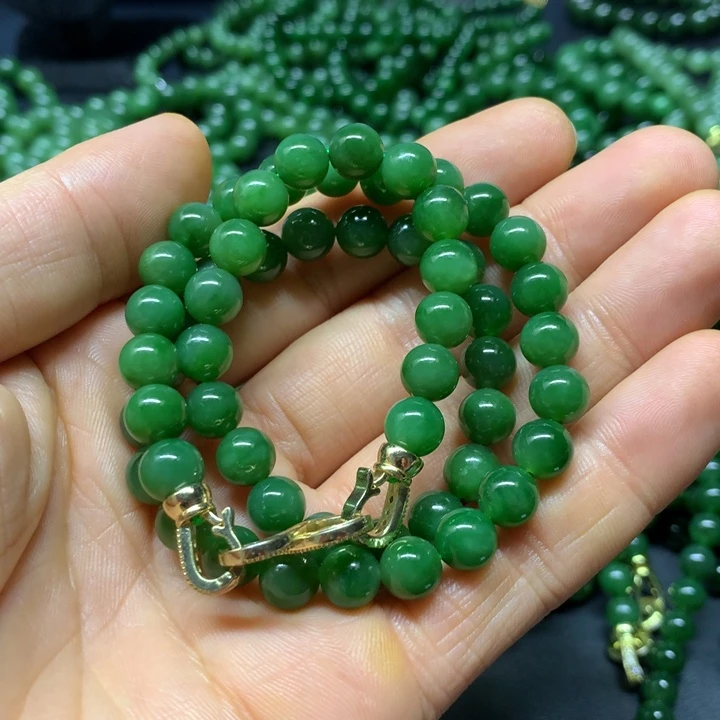 和田玉(碧玉)项链未镶嵌南***玉