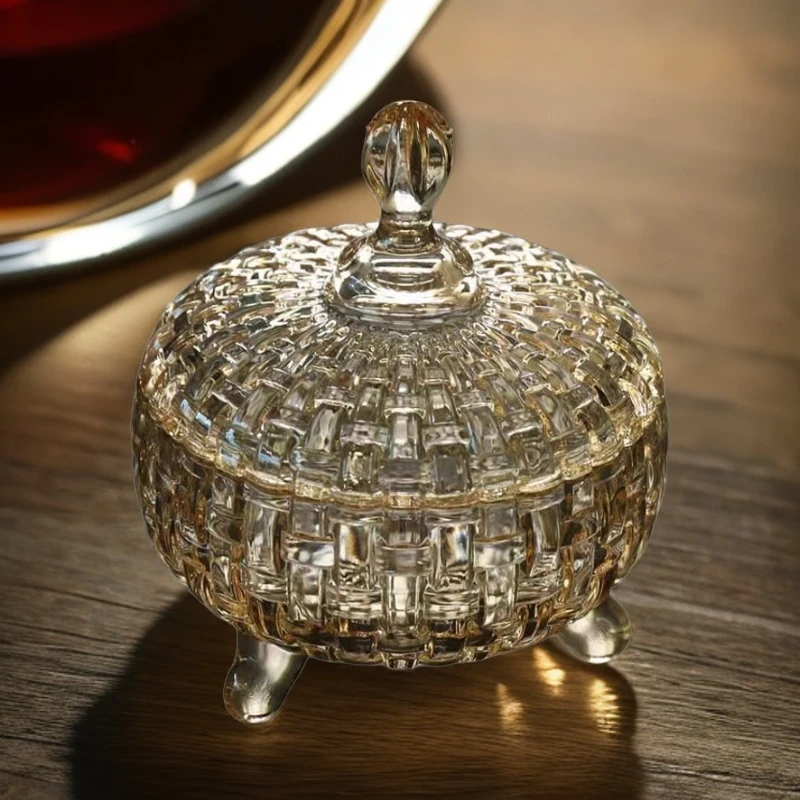 2只琥珀糖果罐玻璃家用创意罐欧式带盖