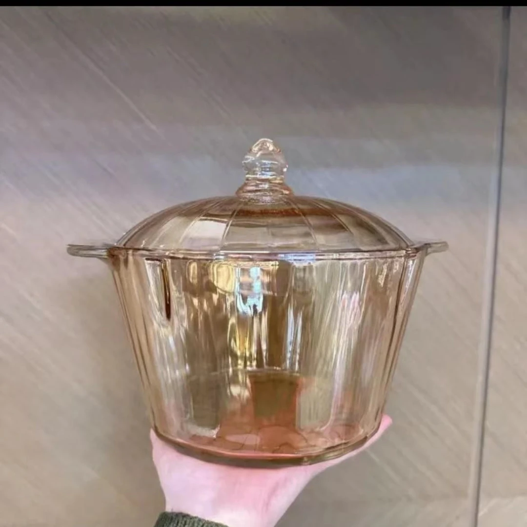 【粉丝福利】--琥珀玻璃锅耐热耐高温双耳水晶煲2.5L