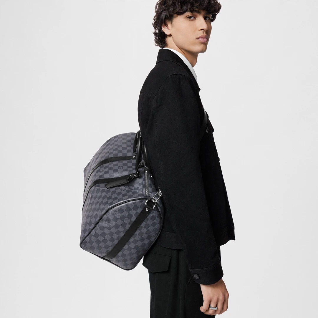 95新 LouisVuitton/路易威登 新keepall45棋盘格旅行袋 F167