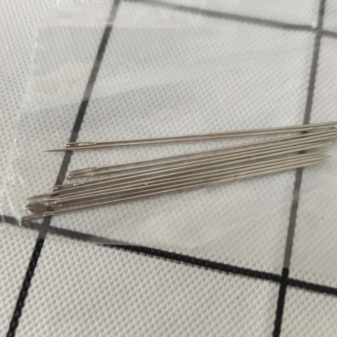 手作细串珠针穿珠针渔线钢丝针串珠引线针穿珠针细针米珠针引线器