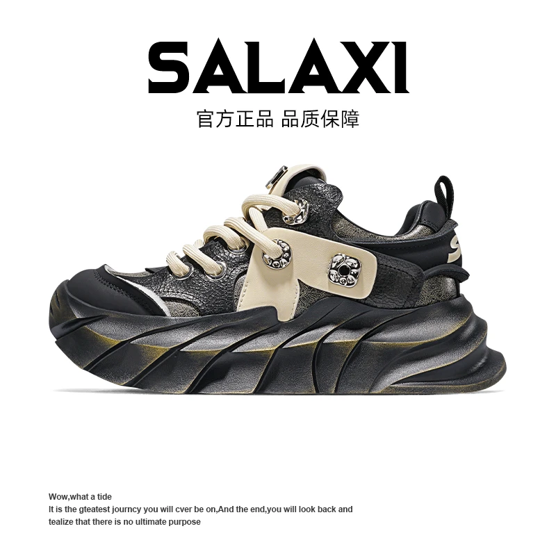 SALAXI 【情侣款】2025夏季新品厚底减震运动鞋增高百搭时尚老爹鞋