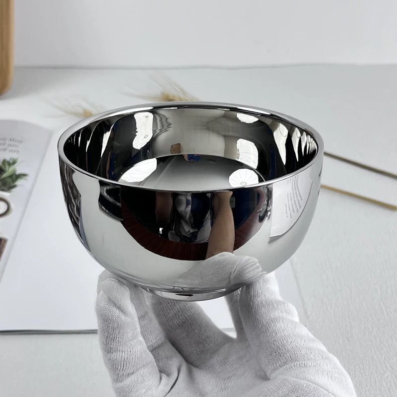 小怪兽18/10不锈钢双层碗儿童成人盛饭碗隔热防烫汤碗家用米饭碗