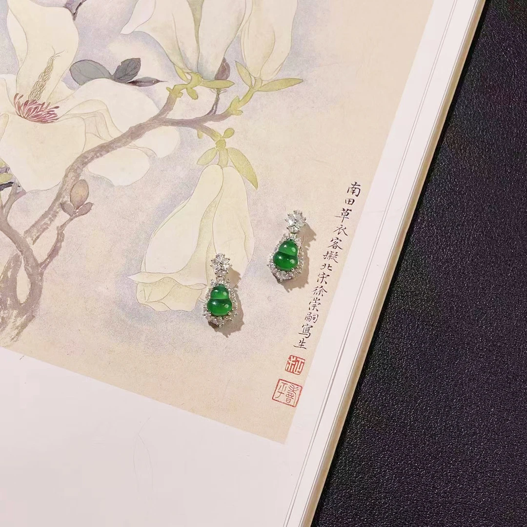 【云上雅岚】羡青 |  C0355-s925翡翠葫芦9.5×5.5mm-多样性发一件