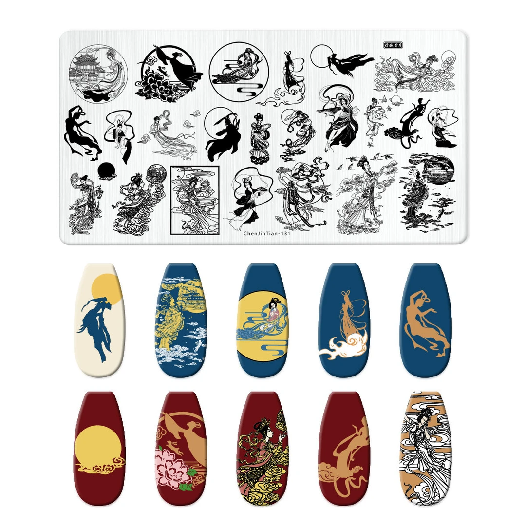 跨境美甲印花模版 DIY印花美甲工具钢模板转印章初学者钢板批发
