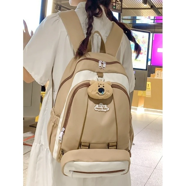 2024新款中小学生女书包时尚潮流多隔层大容量双肩包