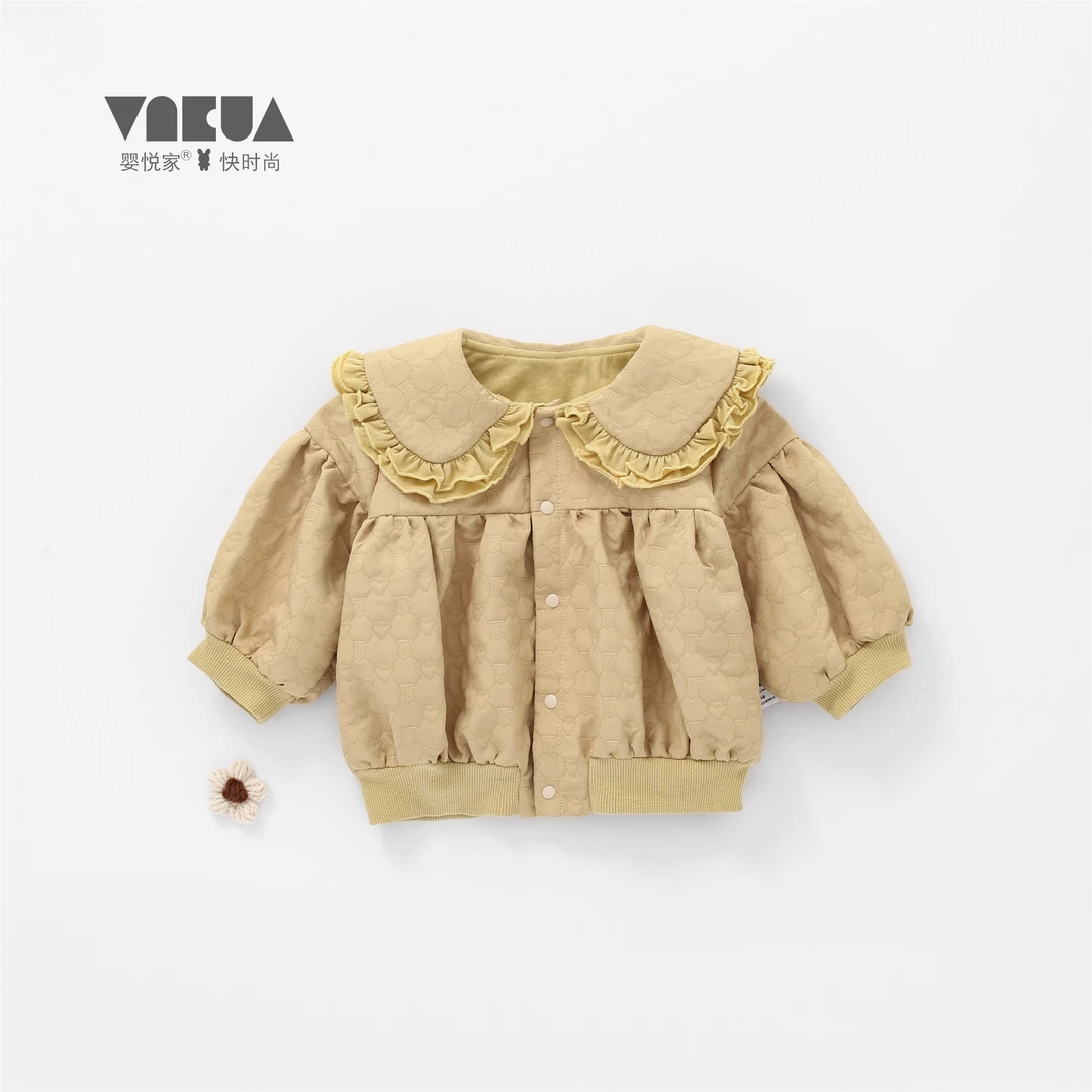 婴悦家秋款女宝宝时尚清秀小圆圆翻领女童韩版洋气外套86598