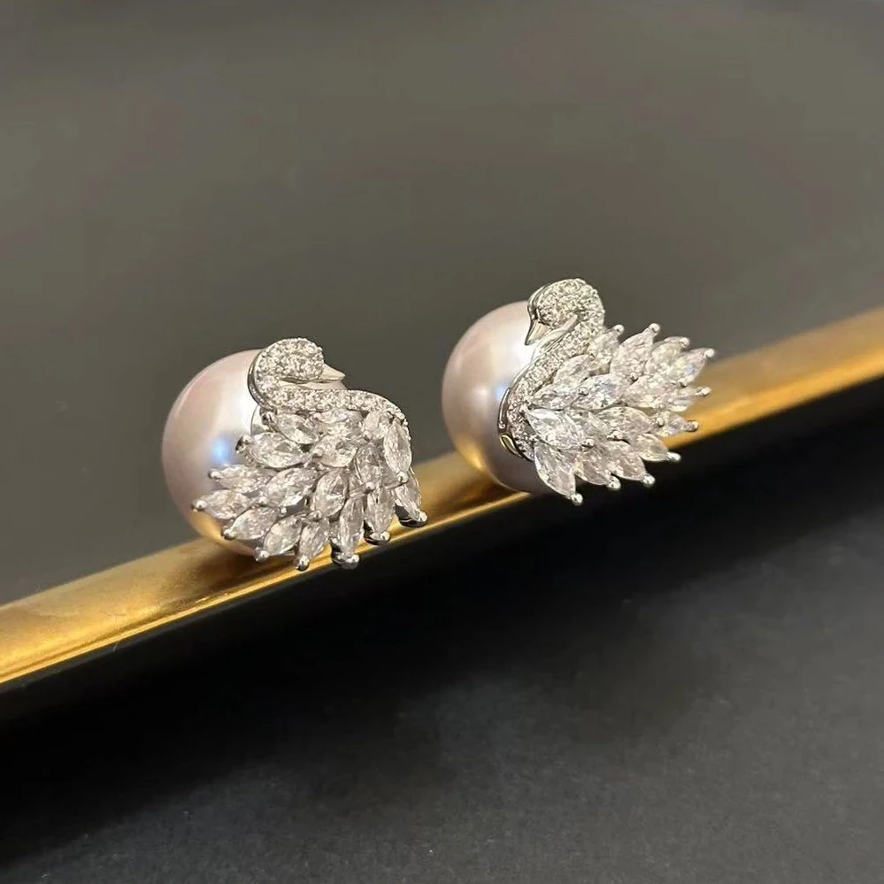 铜合金合成锆石耳饰 K0253轻奢高级小众设计气质时尚百搭耳钉