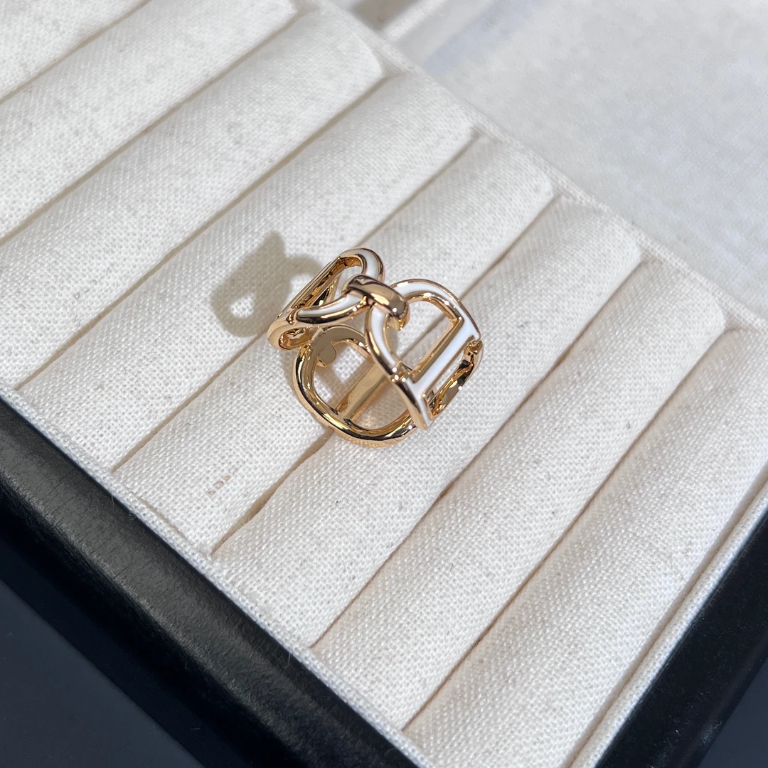 铜合金珐琅戒指 R0012轻奢简约时尚百搭D家字母指环