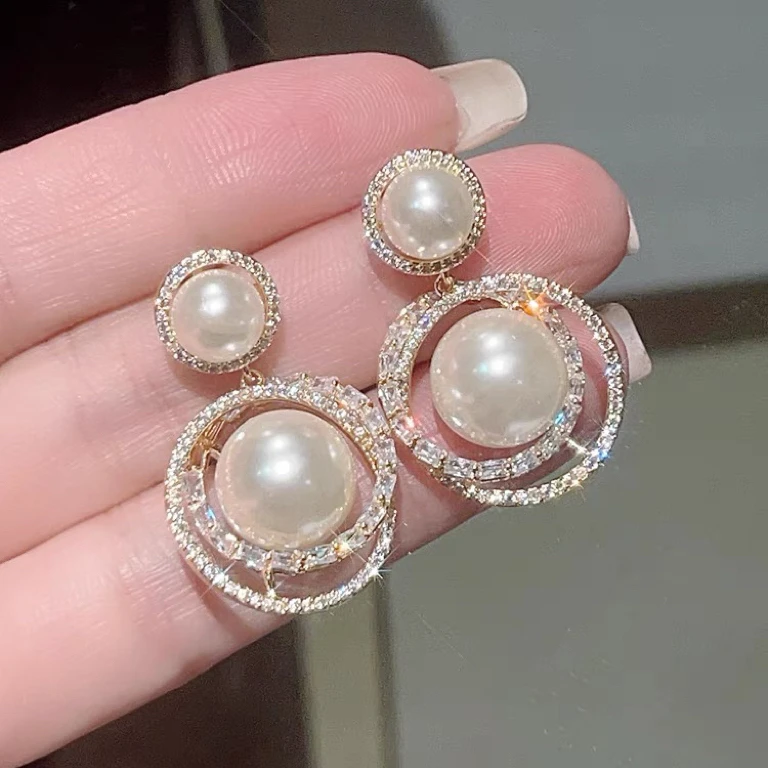 铜合金仿珍珠耳饰 K0210轻奢法式气质优雅小众设计时尚耳钉