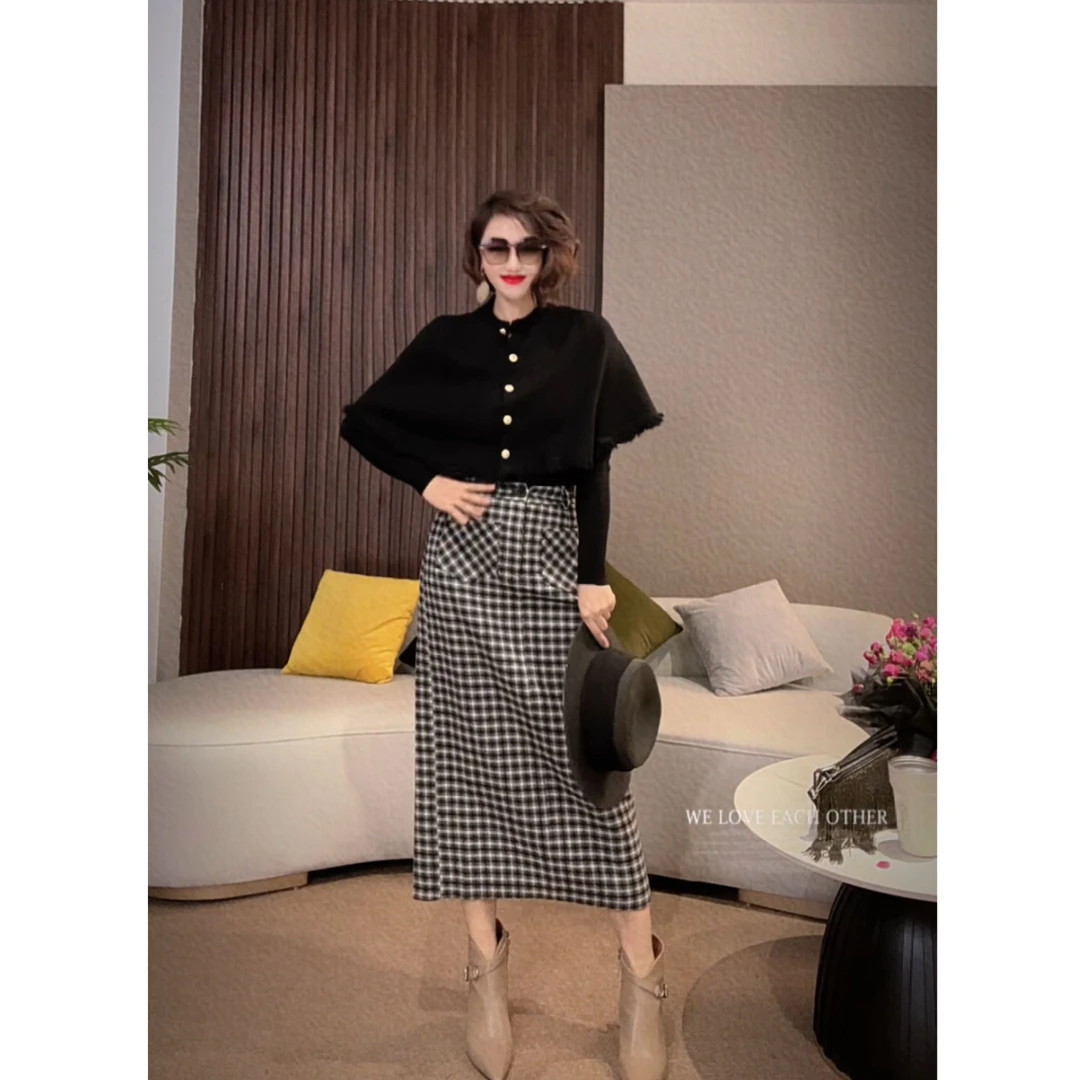 【三件套】80175款显瘦高腰复古气质轻熟减龄三件套