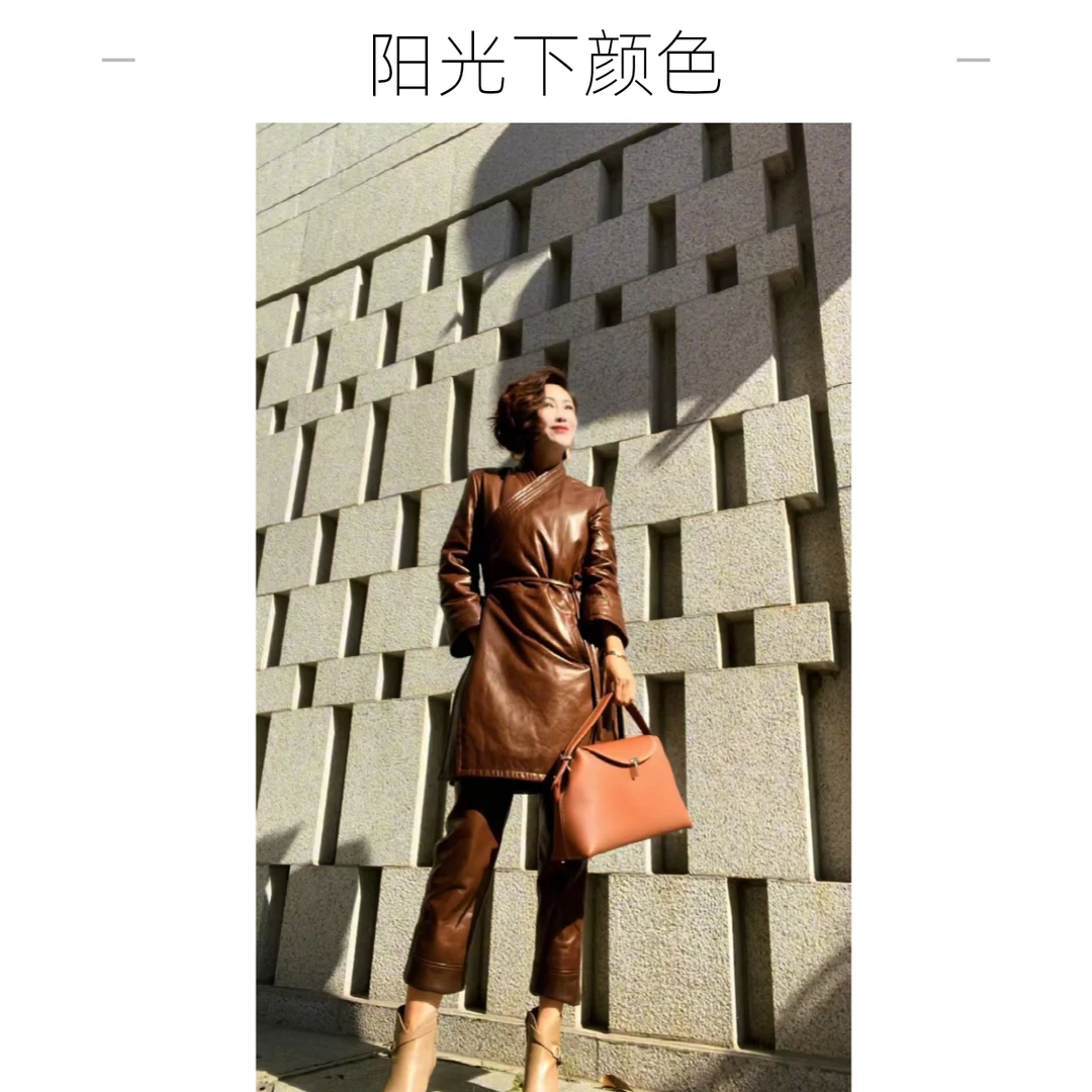 真皮油蜡皮气质中长款FJ2621B-1款上衣