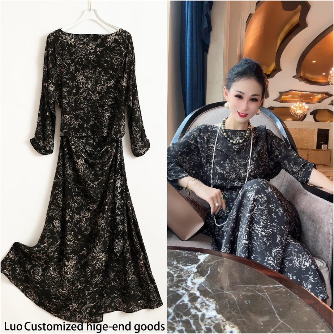 【墨上颜如玉】D19096气质显瘦蚕丝裙女款